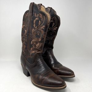 Twisted X Chocolate Brown Cowboy Cowgirl Western Boots Embroidered Women’s 9B